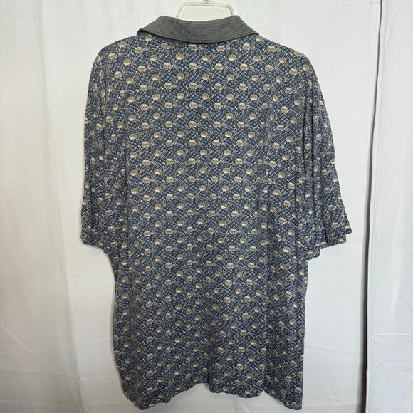 Points West Golf Polo Shirt L Made in Turkey Retro All Over Print - Picture 2 of 6